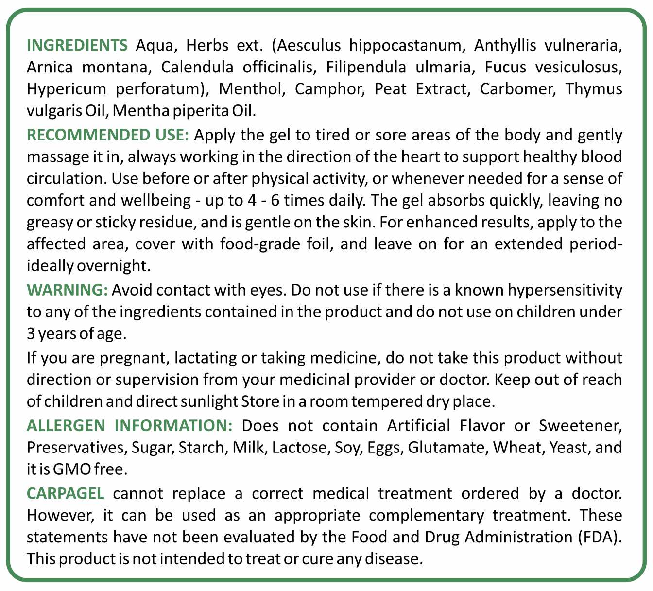 CARPAGEL – Advanced Herbal Muscle & Joint Relief