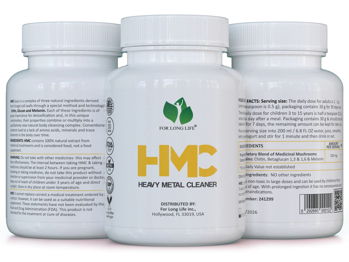 HMC – Heavy Metal Cleanser, reinigt den Körper von Giftstoffen und Schwermetallen, Nahrungsergänzungsmittel 30 g