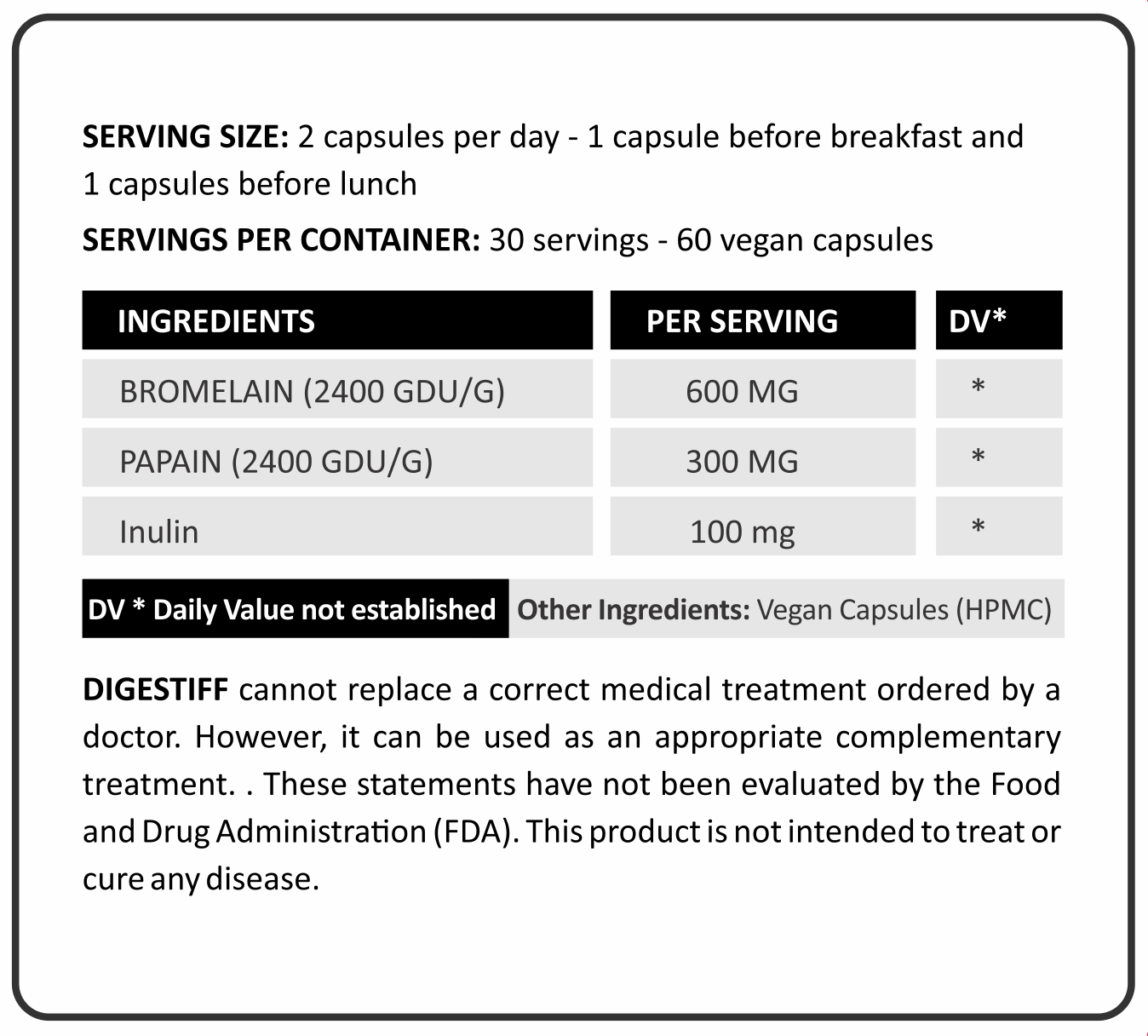Verdauungsunterstützung durch Enzyme - 60 Kapseln - DIGESTIFF