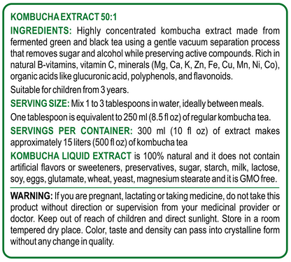 Natürliche Aminosäuren Vitamin B1, B2, B3, B5, B6 - 300 ml - Kombucha-Extrakt