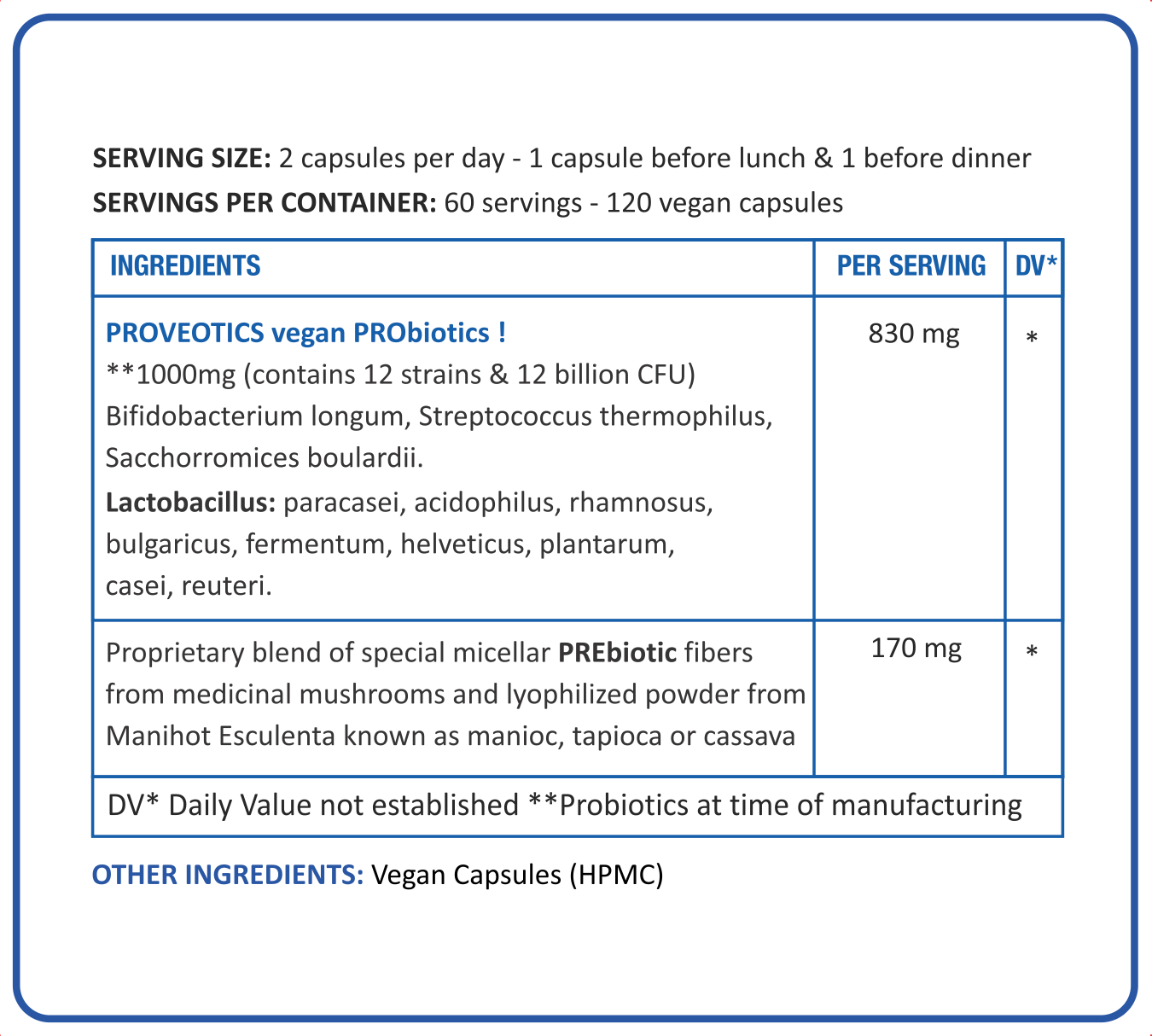 Probiotika und Präbiotika – 120 Stück – PROVEOTICS 